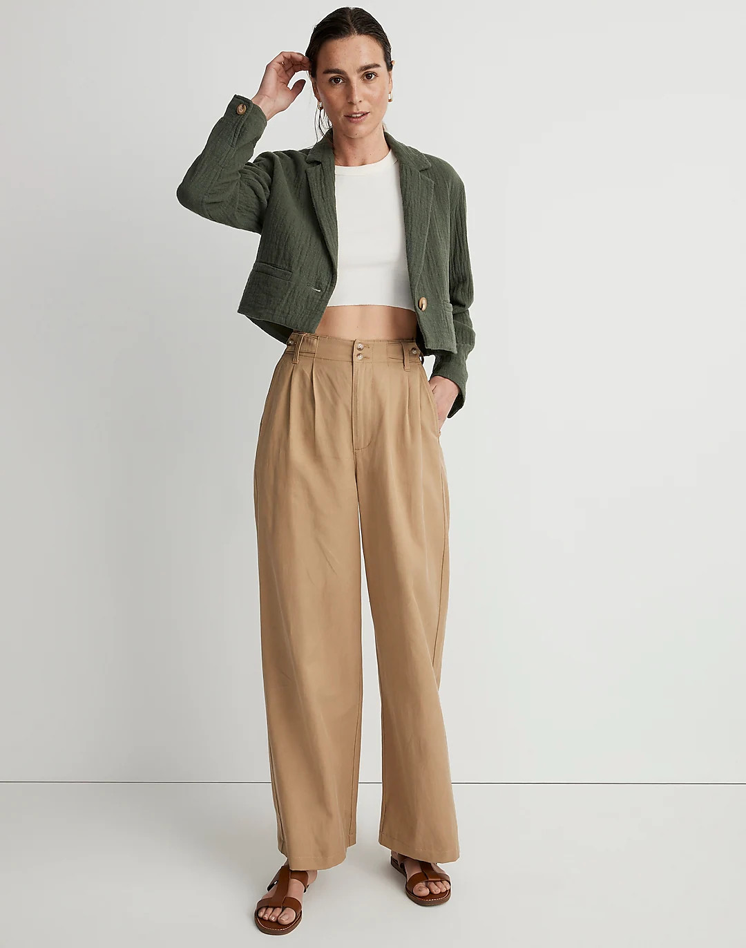 The Drop-Shoulder Crop Blazer | Madewell