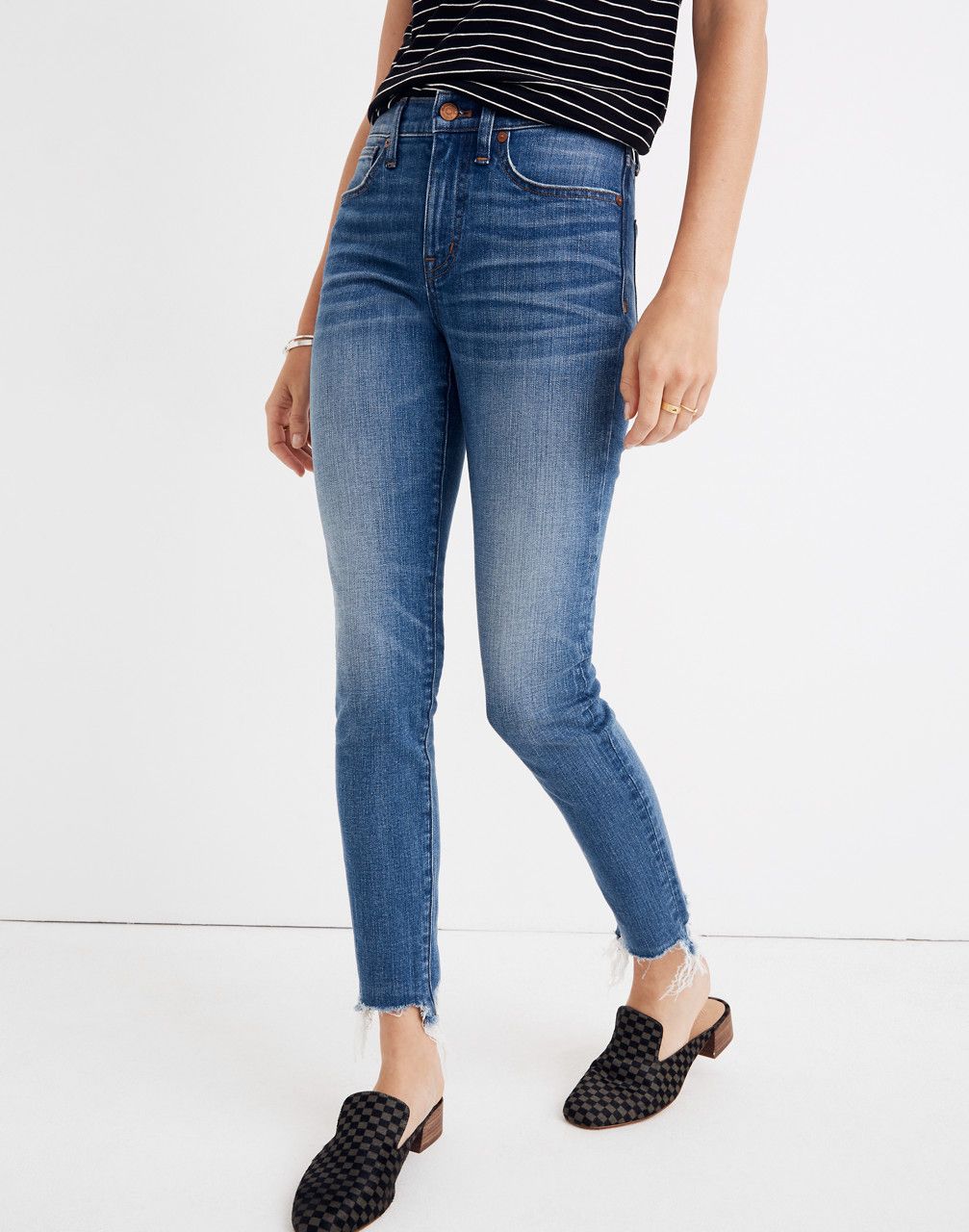 9" High-Rise Skinny Crop Jeans: Destructed-Hem Edition | Madewell