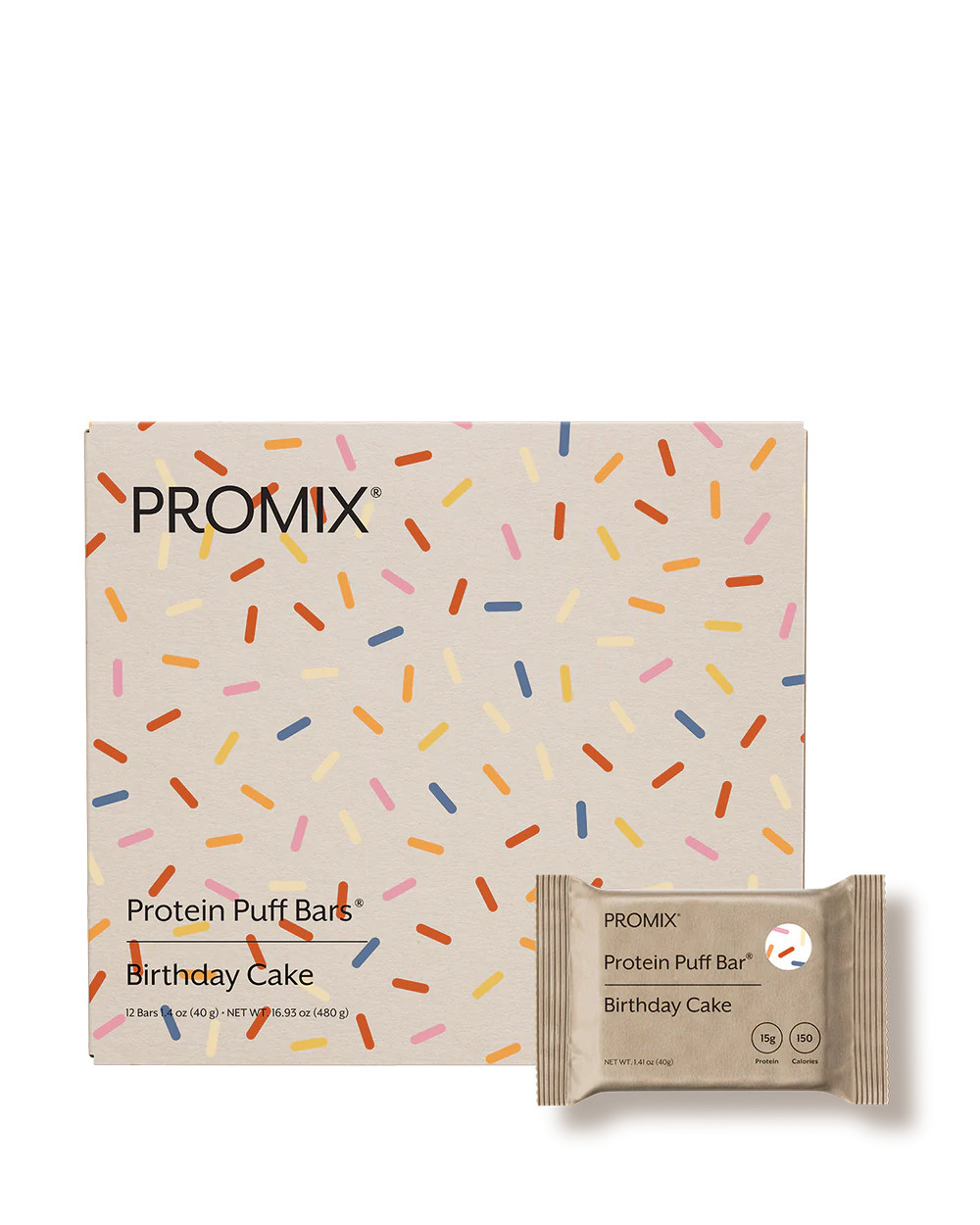 Promix: Protein Puff Bars Birthday Cake | Source & Self