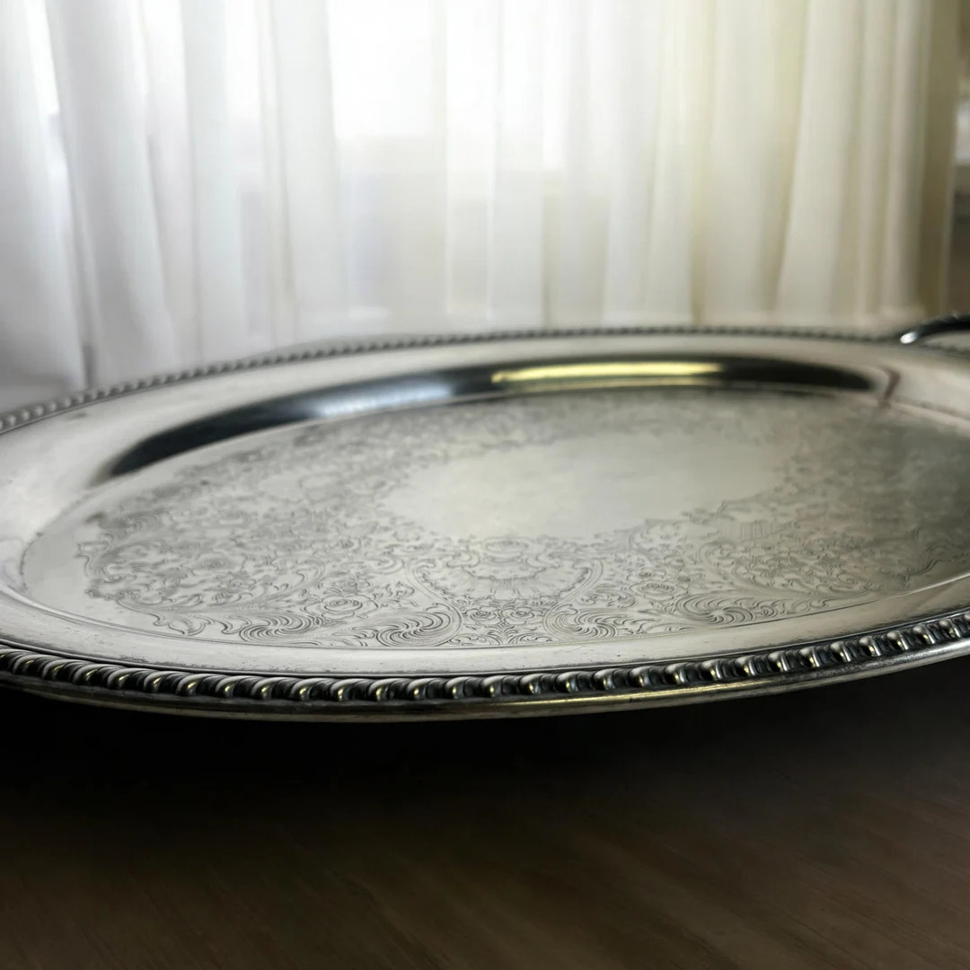 Silver Plated Butler Serving Tray ~ Vintage International Silver 24" Handled Tray ~ Made in USA ~... | Etsy (US)