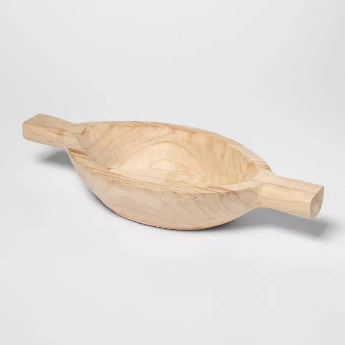 18.3" x 8.7" Wooden Oval Bowl with Handles Natural - Threshold™ | Target