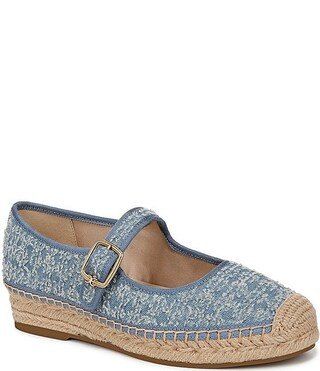 Mackie Distressed Denim Mary Jane Platform Espadrille Flats | Dillard's