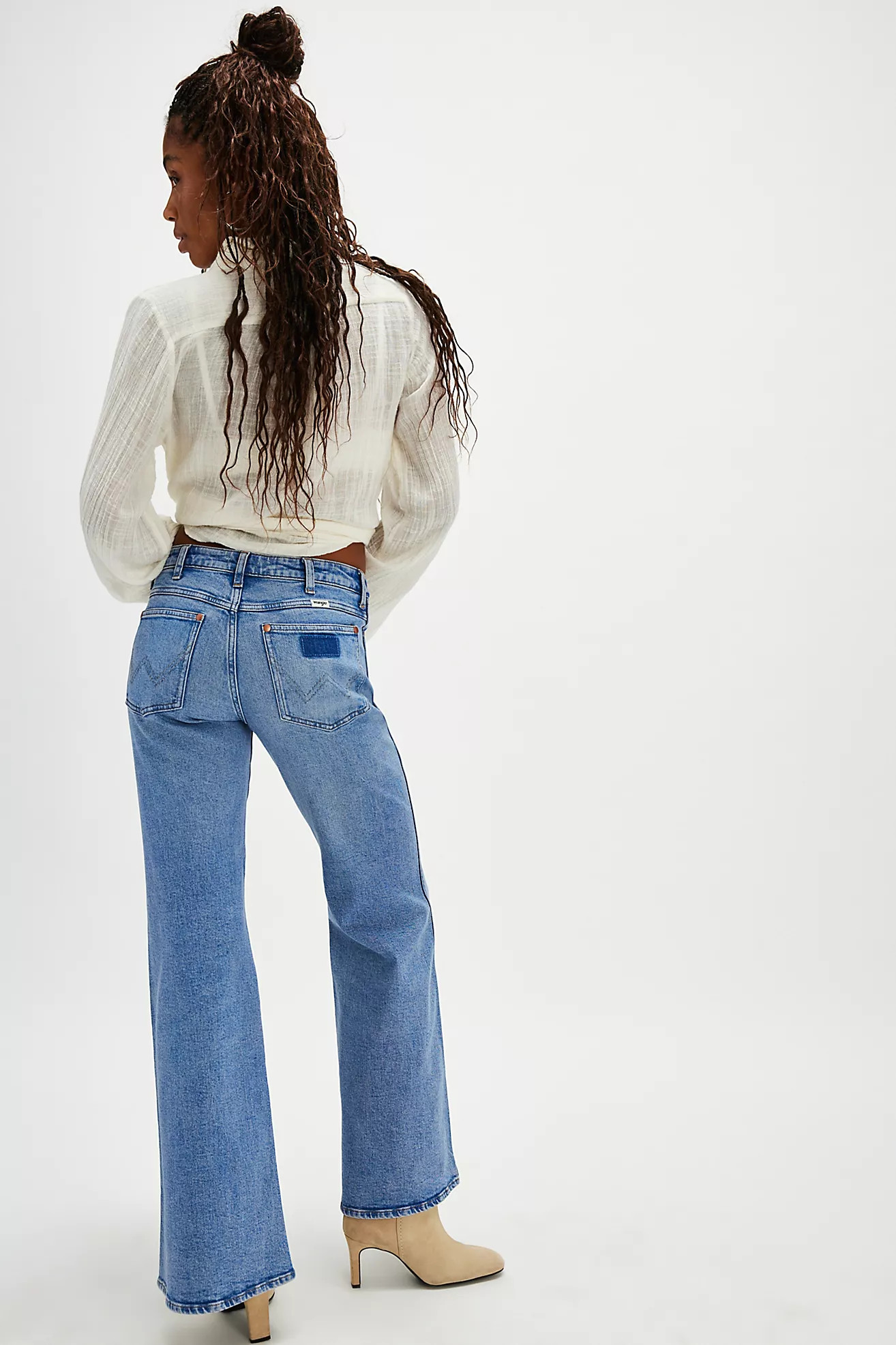 Wrangler Wanderer Mid-Rise Flare Jeans | Free People (Global - UK&FR Excluded)