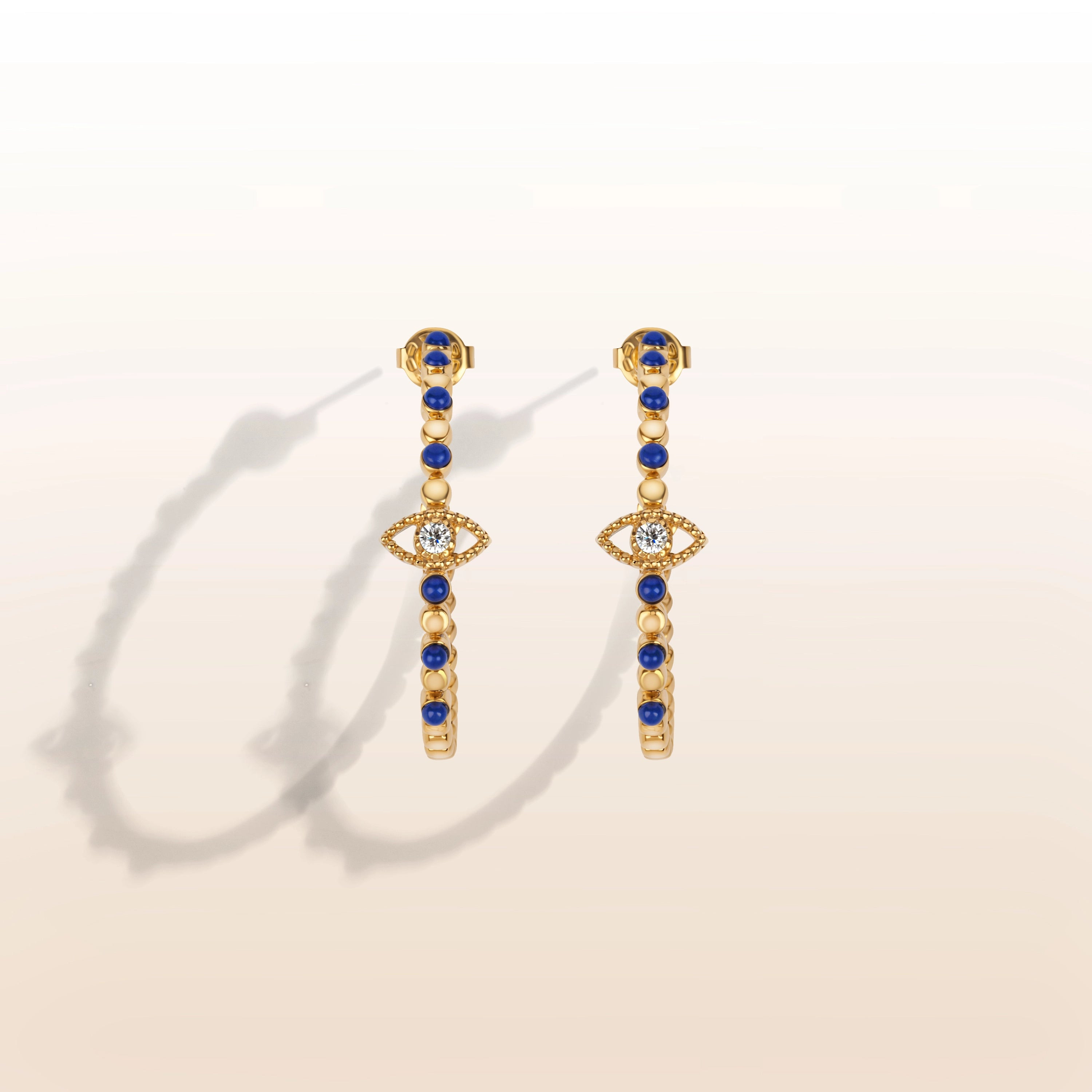 Truth Seeker - Evil Eye Lapis Hoop Earrings | Karma and Luck