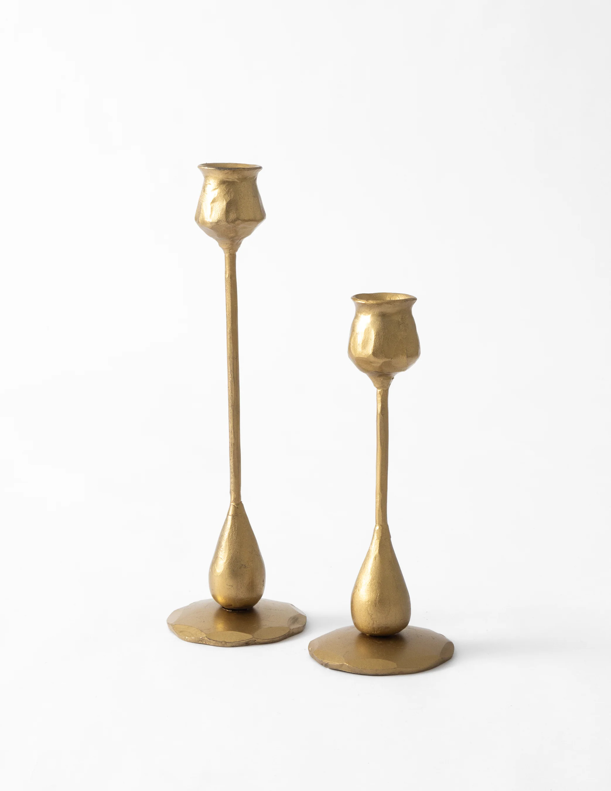 Hand-Forge Gold Candlesticks | Eco Chic Home