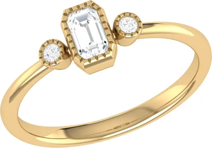 LuvMyJewelry Emerald Cut Natural Diamonds Birthstone Ring in 14K Gold | Nordstrom | Nordstrom