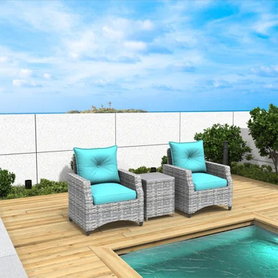 Pernick 2 - Person Outdoor Seating Group with Cushions | Wayfair North America