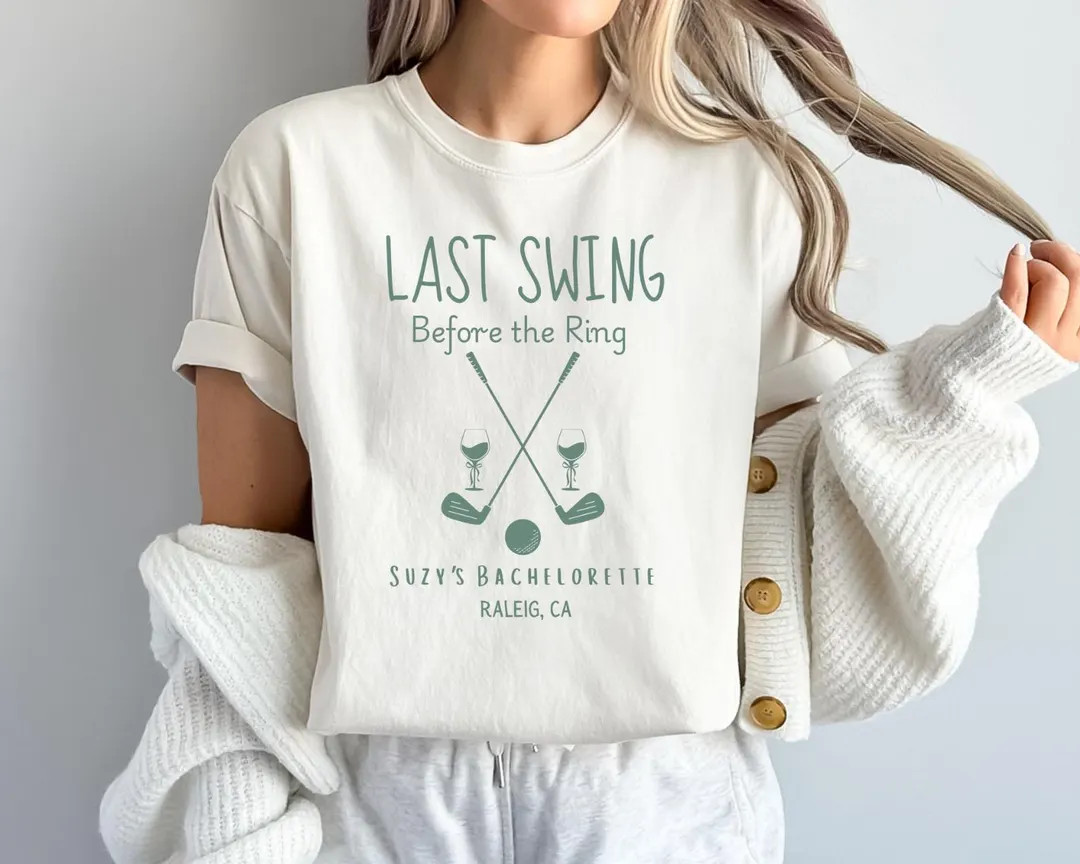 Last Swing Before the Ring Bach Shirt, Custom Golf Bachelorette T-shirt, Golf Club Bachelor Party... | Etsy (US)