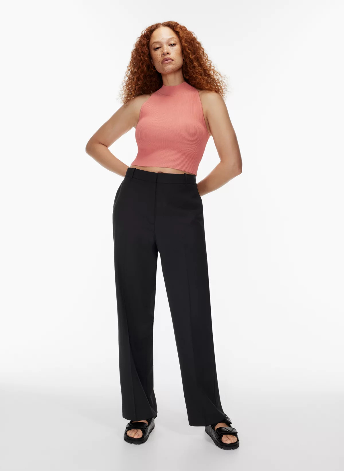 SCULPT KNIT MOCKNECK HALTER TOP | Aritzia