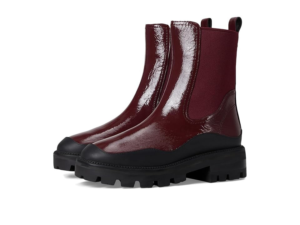 Kate Spade New York London Crinkle Patent Leather Chelsea Boots Women's Cold Weather Boots Dark Merlot : 9.5 M | Zappos