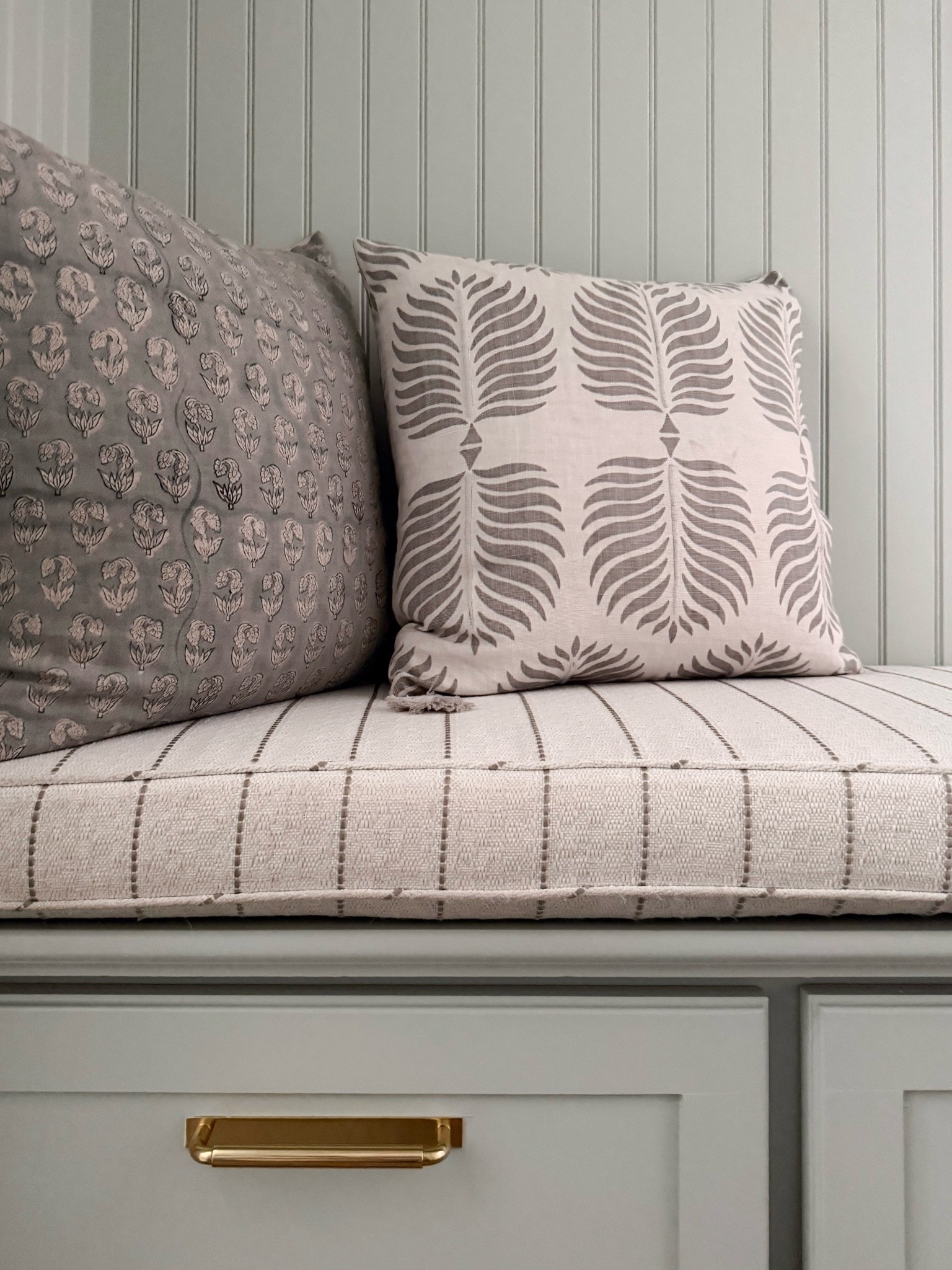 A mix of prints in the same soft color palette makes this little nook feel collected without competing with each other. I love how the patterned pillows and striped cushion add just enough interest to a neutral space.

patterned pillows, throw pillows, neutral home decor, window seat, cozy reading nook, pillow styling, block print pillow, striped cushion, layered patterns, interior styling, fall home inspiration, girlonthehudson

#LTKHome #LTKSeasonal #LTKmorningroutine