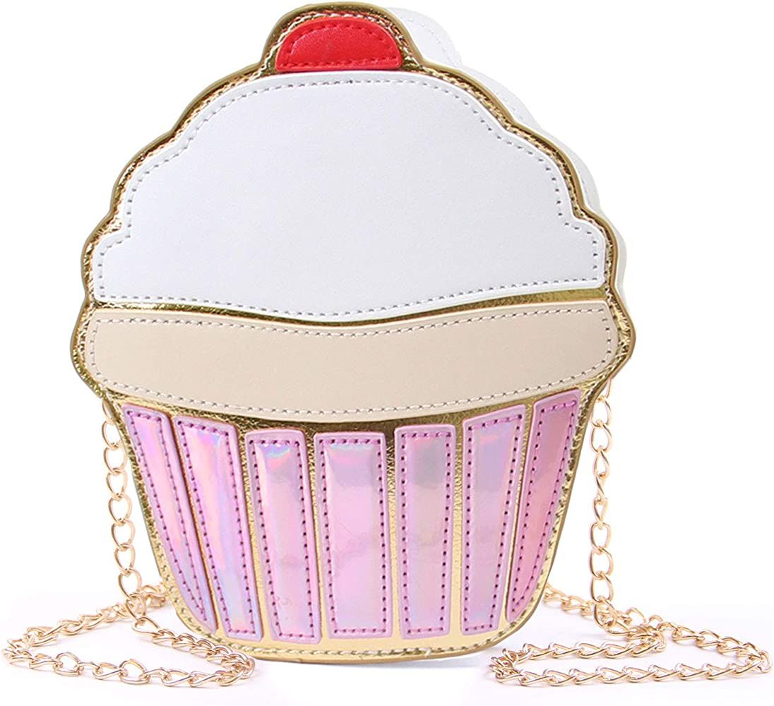 SUKUTU Girls Cupcake Popcorn Egg Fruits Milk Box PU Crossbody Handbag Women Small Purse and Cell ... | Amazon (US)