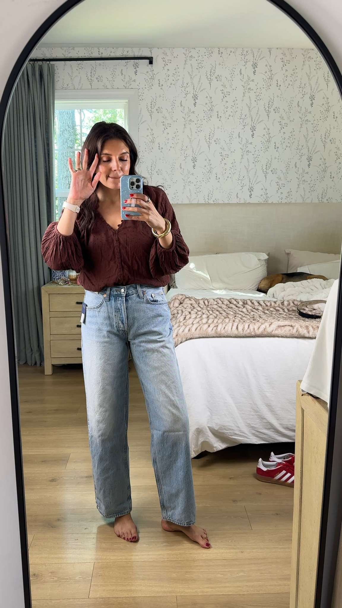 These jeans!! You’re never going to believe that they’re Target! $40 and 100% cotton! They look and feel just like agolde 👀
Size down! I wear a size 0 tall length. 

#LTKTall #LTKFindsUnder50 #LTKOver40