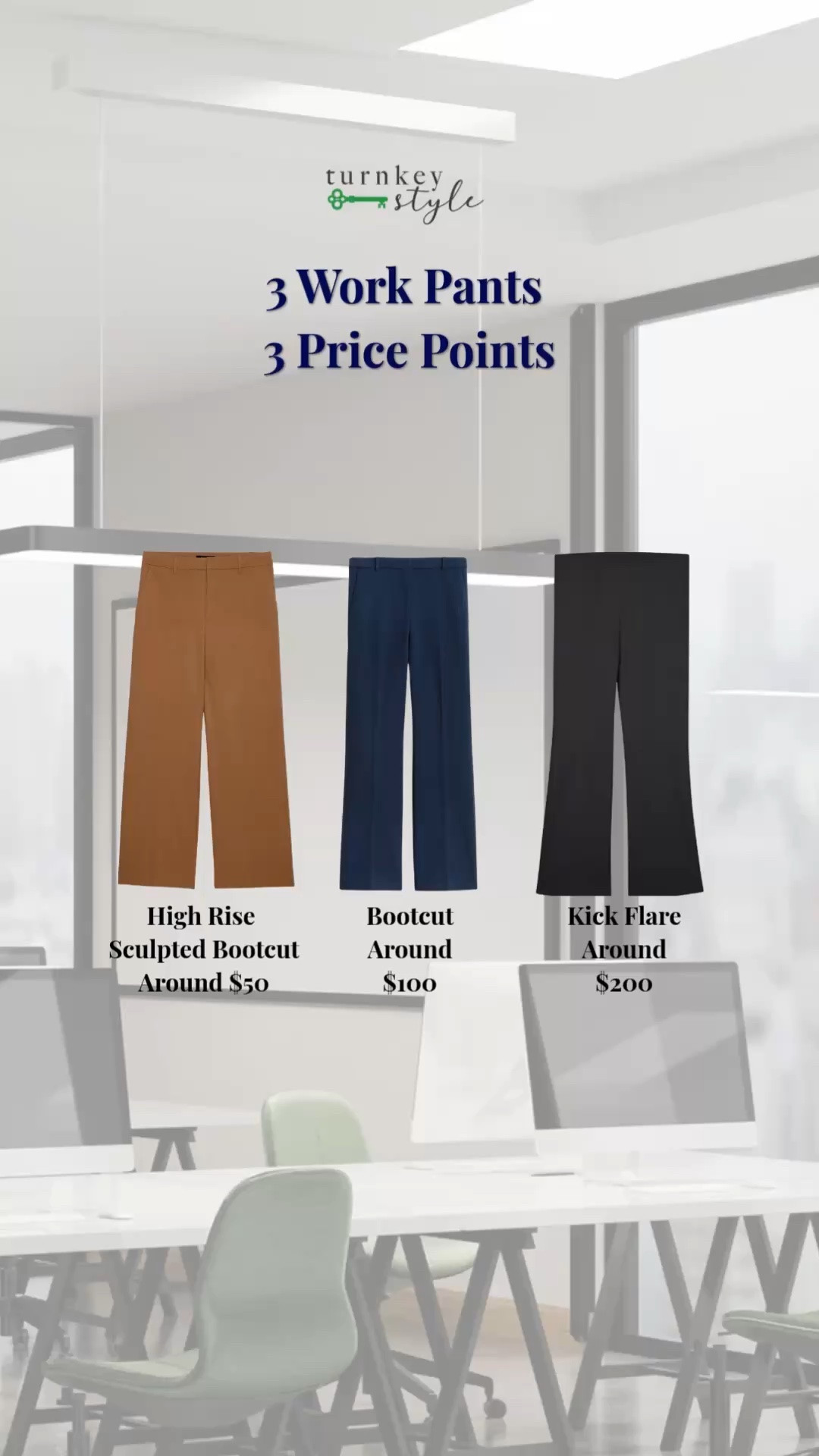 Ready to upgrade your work wardrobe without the guesswork? 
⁉️
🙋🏻‍♀️ I’m launching a new series sharing the exact pieces I shop for and recommend to my clients who want to look polished, feel confident, and stay authentic.

3 Work Pants. 3 Price Points. 
Your pants should support your success, not sabotage it.
1. Affordable Favorite (~$50 on sale) Bootcut High-Rise Sculpted Trouser – Pockets + belt loops, washable, available in standard/tall/petite (0-20). The bootcut flatters so many body shapes. Versatile and practical.
2. Mid-Range Winner (< $100 on sale) Bootcut Pant – Insane stretch (yes, I can squat in them), washable, pockets + belt loops. Sizes 0-24 in standard/tall/petite. Perfect for work or weekend, year-round.
3. Premium Investment (< $200 on sale) Kick Flare Pant – Super stretchy cotton-elastane blend that keeps its shape, flattering kick flare, side zip, machine washable. Black, sizes 00-20. Quality that lasts for years.

👉🏼 When you have the right pants that fit properly it allows you to show up with confidence. 

I want you to have the tools for executive presence, personal branding, and walking into any room feeling like you.

Which one are you adding to your closet first? Tell me in the comments! 👇

Follow for the full series and practical style strategies that connect what you wear to real business outcomes: confidence, credibility, and career growth.

#ProfessionalStyle #ExecutivePresence #WorkwearThatWorks

#LTKootd #LTKWorkwear #LTKOver40