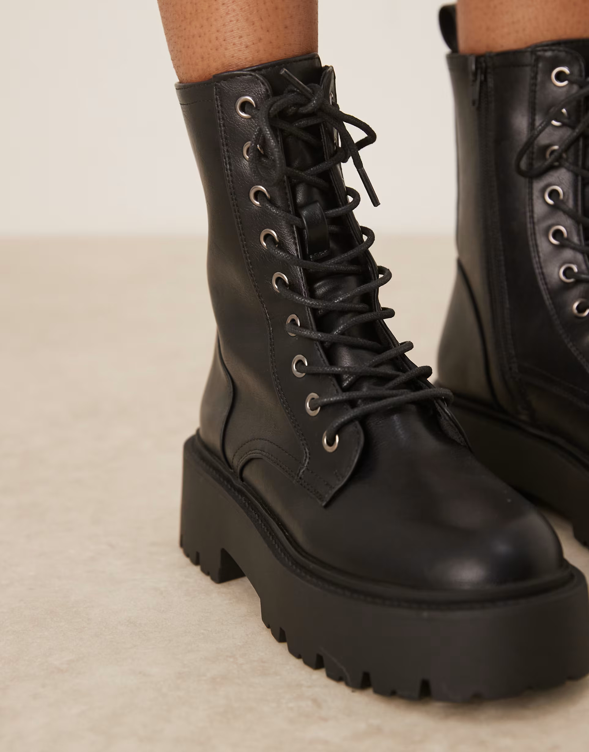 ASOS DESIGN Adventure chunky lace up boots in black | ASOS (Global)