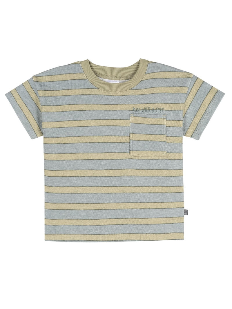 Modern Moments by Gerber Baby and Toddler Boy Loose Fit Ringer Organic Top, Sizes 0/3 Months - 5T | Walmart (US)