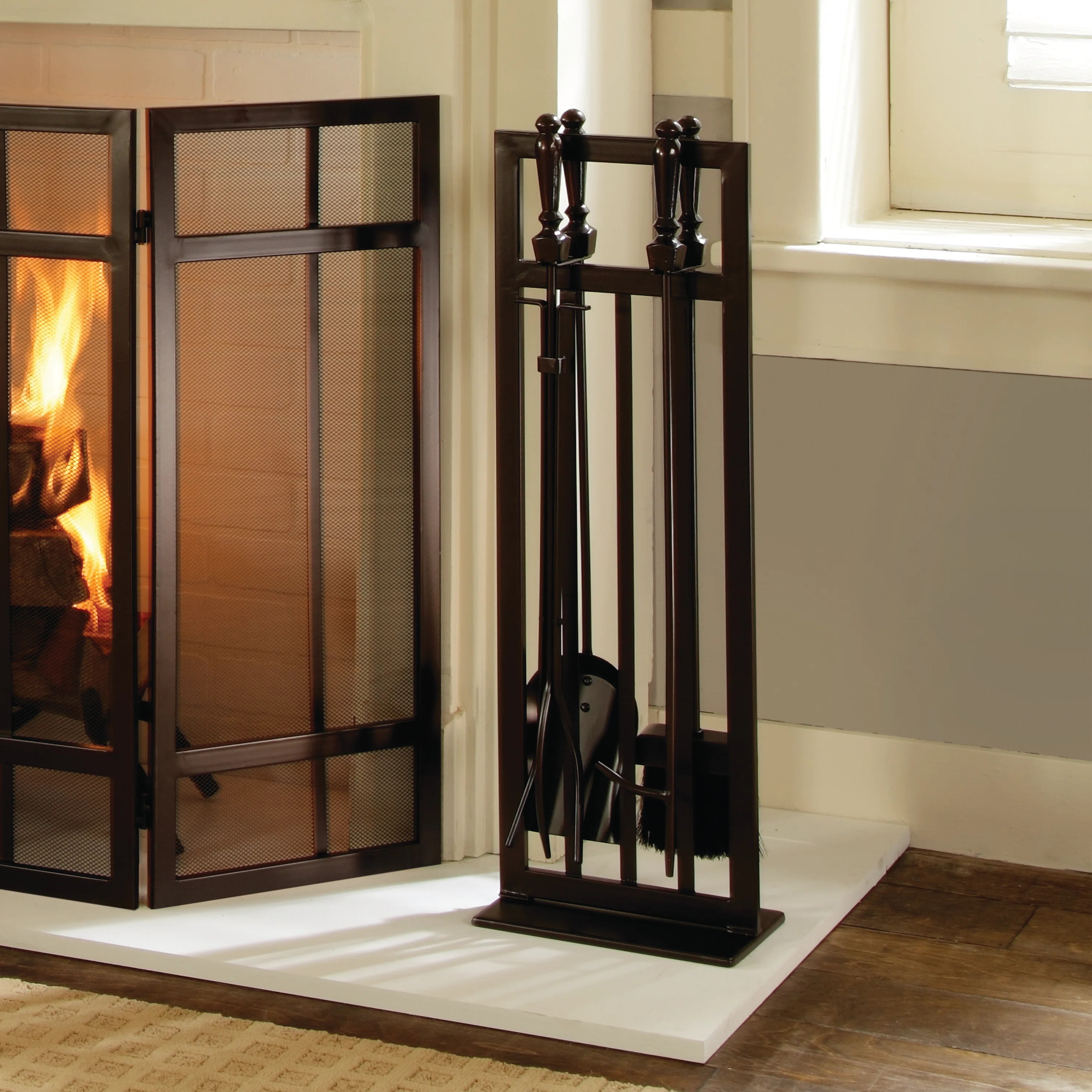 Abbygayl 5 Piece Steel Fireplace Tool Set | Wayfair North America