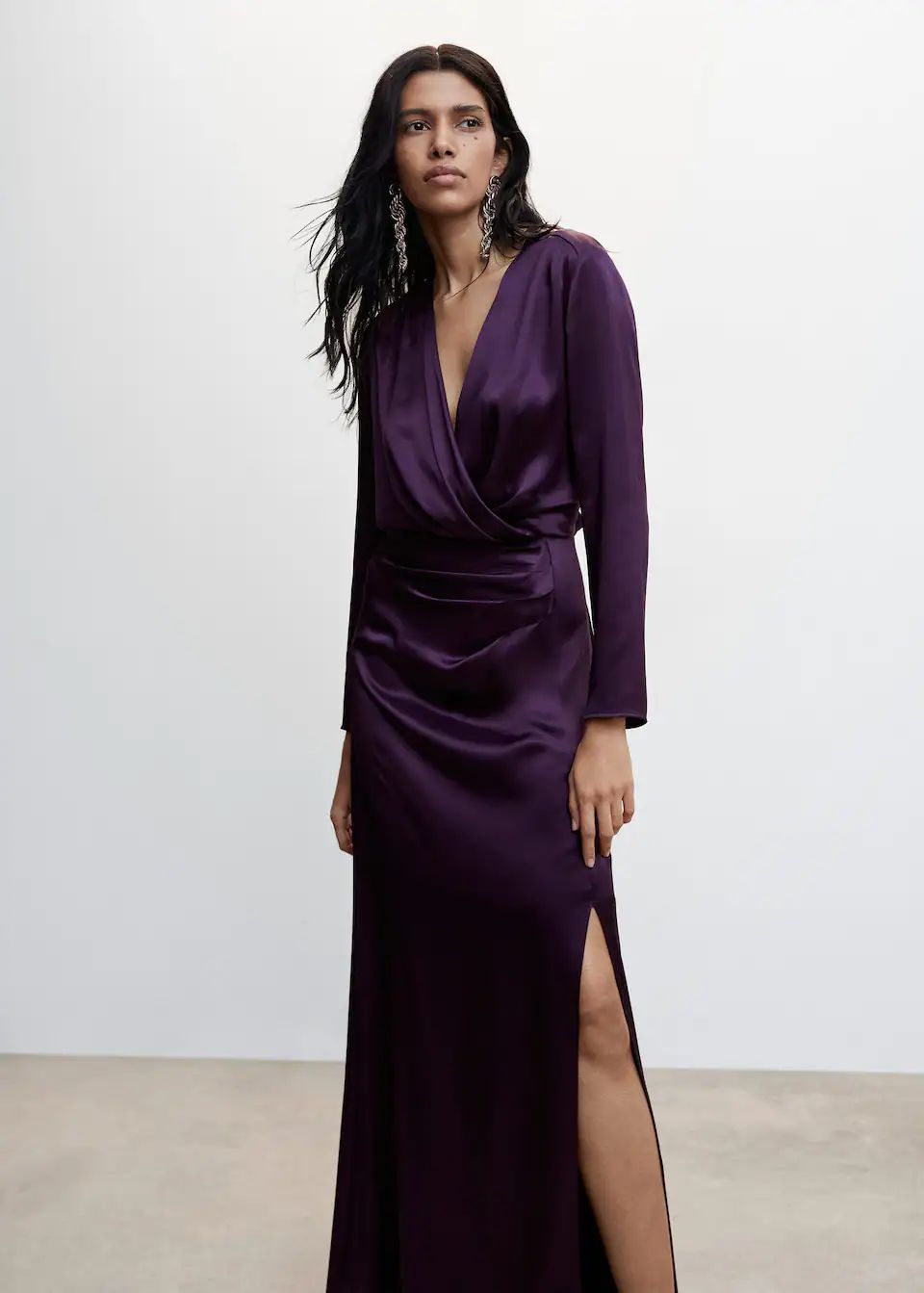 Wrapped satin dress | MANGO (US)