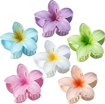 Sisiaipu Hawaiian Flower Hair Clips for Women 6 Pack Flower Hair Claw Clips Plumeria Claw Clips f... | Amazon (US)