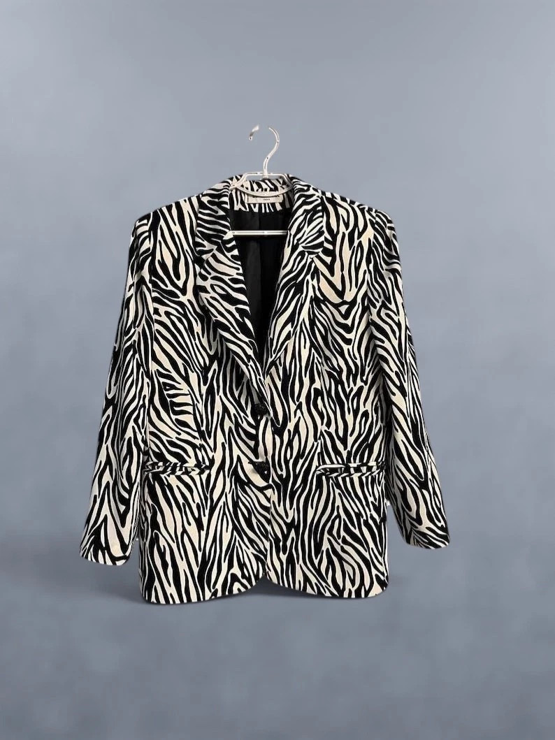 Vintage Sonia Rykiel Paris Blazer Women M Zebra Print Black White French Design | eBay | eBay US