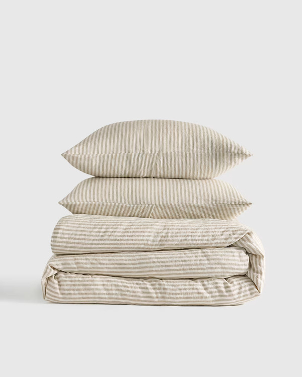 European Linen Stripe Duvet Set
