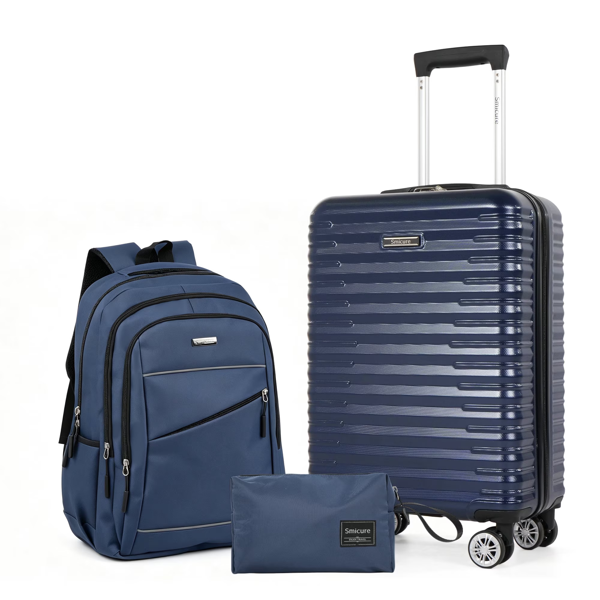 Smicure Carry On Luggage Sets 3 Piece with Spinner Wheel, Hardside Lightweight Business Suitcase with College Backpack and Travel Essentials, Green | Walmart (US)
