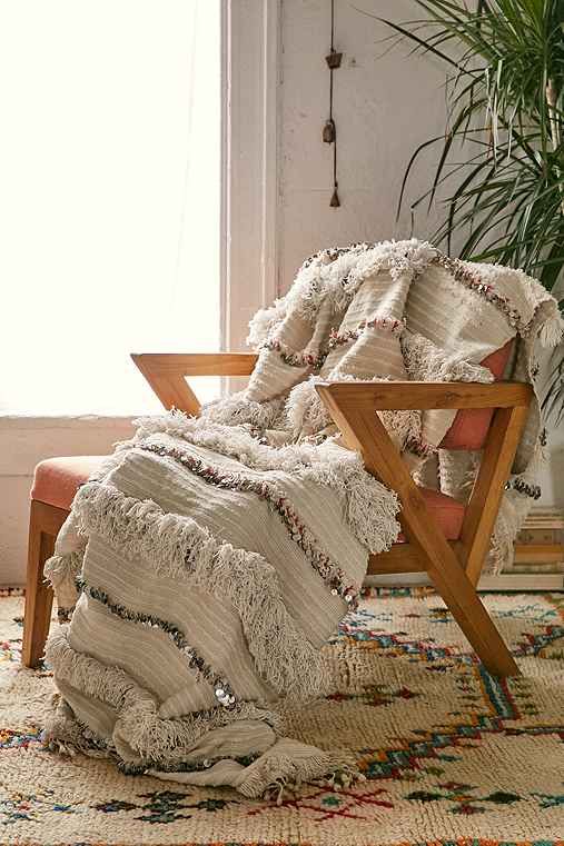 One-Of-A-Kind Moroccan Wedding Blanket,IVORY,ONE SIZE | Urban Outfitters US