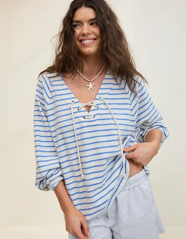 Aerie Lace Up Sweatshirt | Aerie