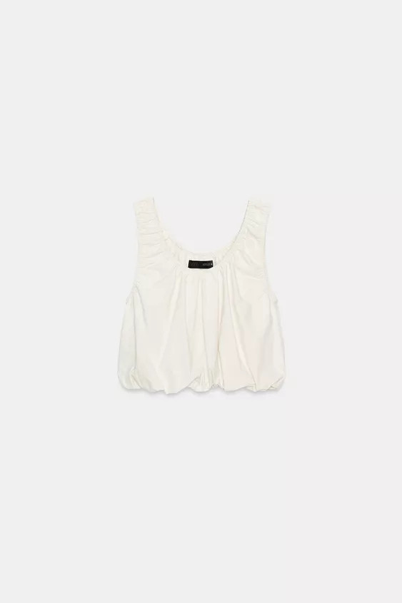 BALLOON POPLIN TOP | Zara US