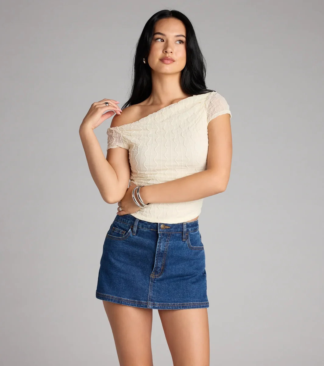 Flirty Angles One-Shoulder Crop Top | Windsor Stores