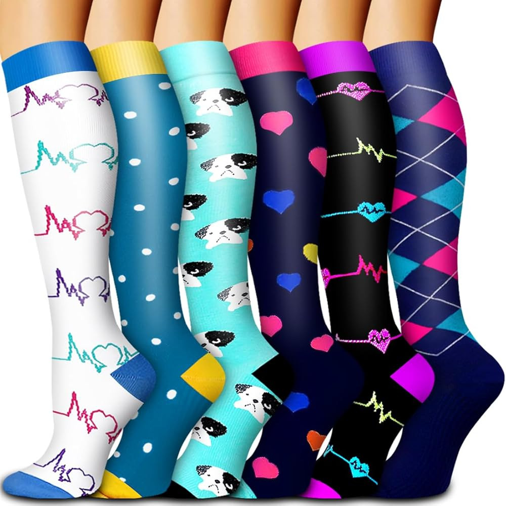 6 Pack Copper Compression Socks for Women and Men Circulation-Best Support for Medical,Running,Nu... | Amazon (US)