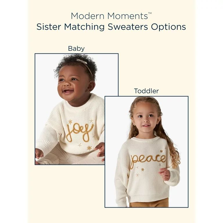 Modern Moments By Gerber Toddler Girl Matching Sister Sweater, Sizes 2T-5T | Walmart (US)