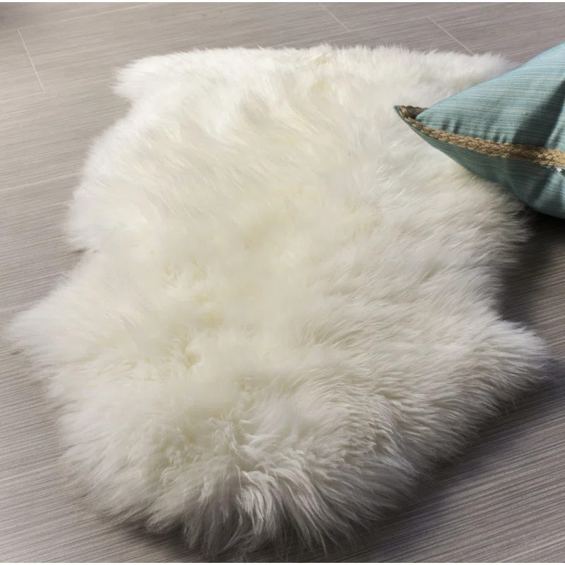 Burgett Handmade Shag Sheepskin Ivory Area Rug | Wayfair North America