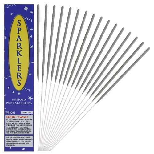 Bulk Pack Gold #8 Party And Wedding Sparklers - 72 Count. | Walmart (US)