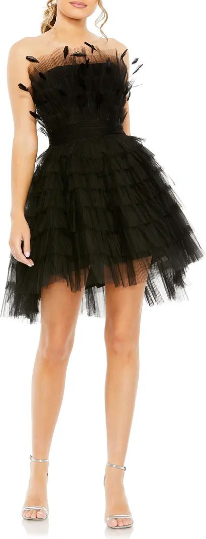 Mac Duggal Feather Tulle Strapless Minidress | Nordstrom | Nordstrom