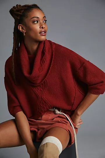 By Anthropologie Oversized Cowl-Neck Sweater | Anthropologie (US)