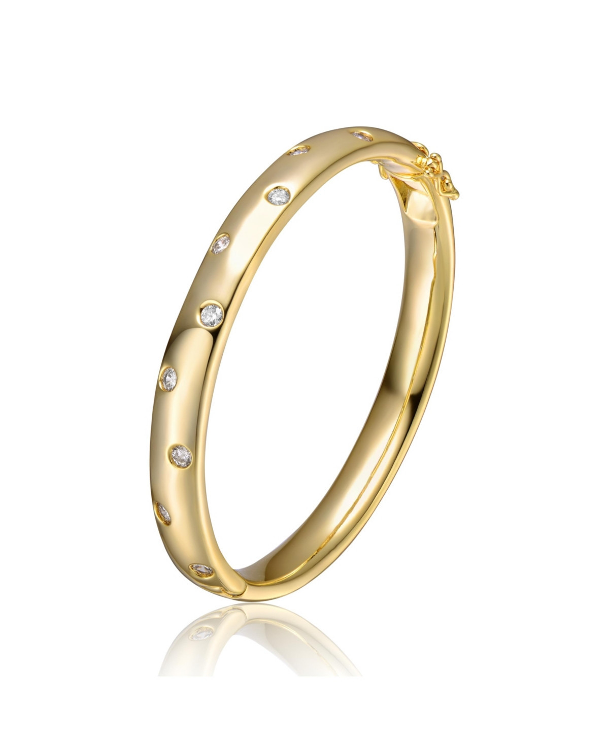 14K Gold Plated Starry Galaxy Cubic Zirconia Bangle Bracelet - Gold | Macy's