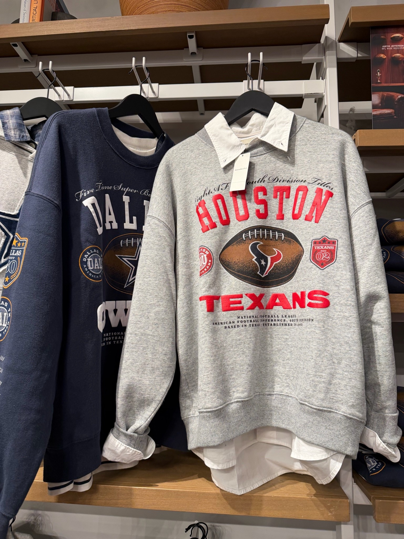 NFL sweatshirts 
Houston Texans 
Dallas cowboys