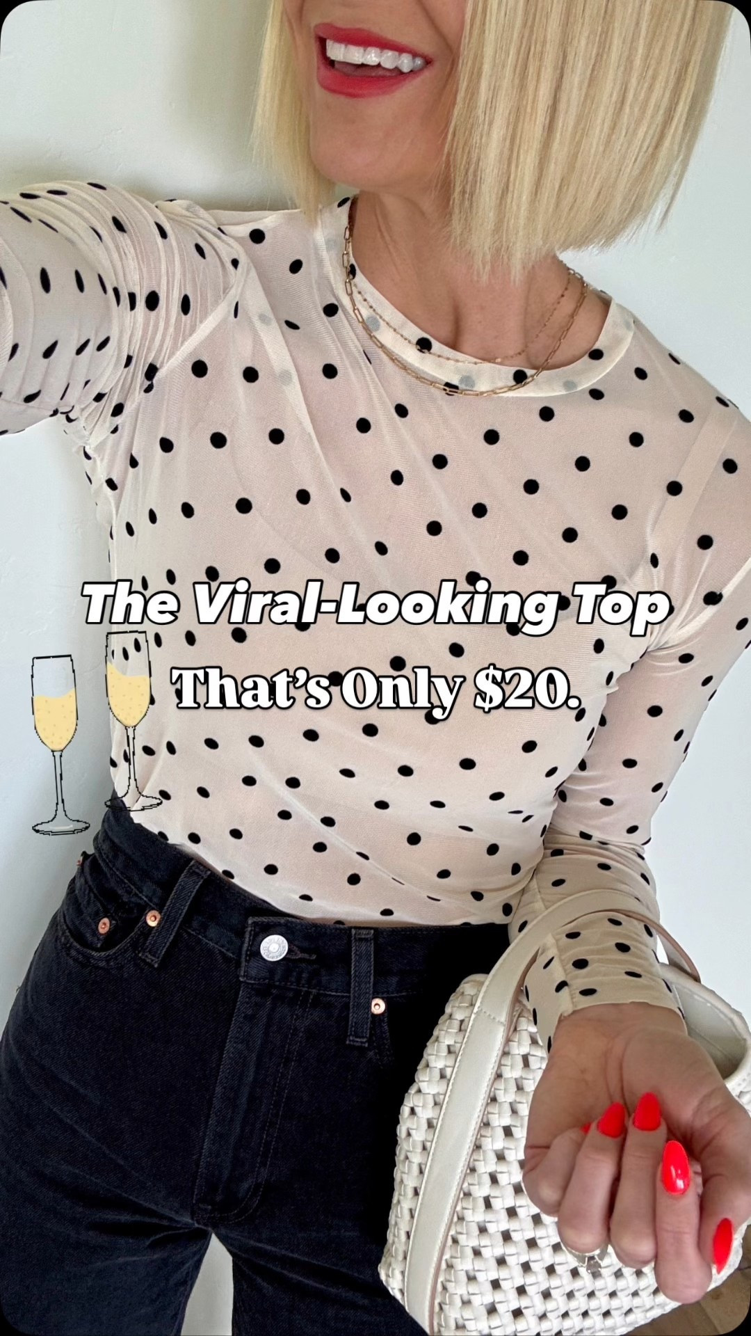 The viral-looking top that actually lives up to the hype—under $20 and so good. 👏🏼
Wearing a size medium in this sheer polka dot stunner that instantly elevates denim or trousers. It’s lightweight, flirty, and layers perfectly.
Paired it with my go-to high-rise jeans and a textured white tote for that polished-on-a-budget vibe.
💬 Would you wear this out to dinner or brunch?

🖤 Shop the full look via @shop.ltk
#ltkunder50 #ltkfinds #polkadottop #budgetstyle #affordablefashion #ltkstyletip #viralstyle #styledonabudget #wardrobestaples