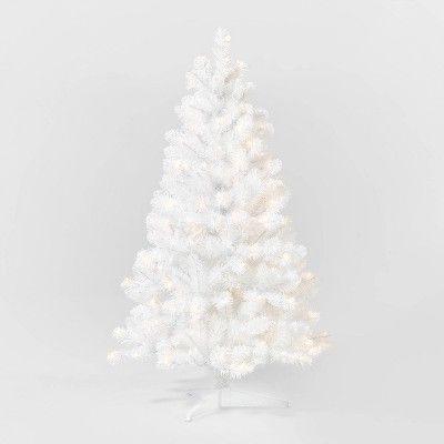 4.5ft Pre-lit White Alberta Spruce Artificial Christmas Tree Clear Lights - Wondershop™ | Target