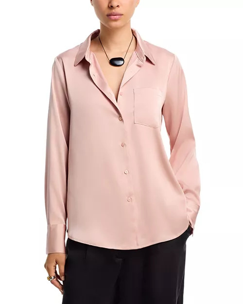 Satin Button Front Blouse - Exclusive | Bloomingdale's (US)