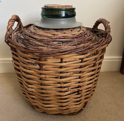 Vintage Demijohn by Viresa 1970’s Glass Wide Mouth in Wicker | eBay US