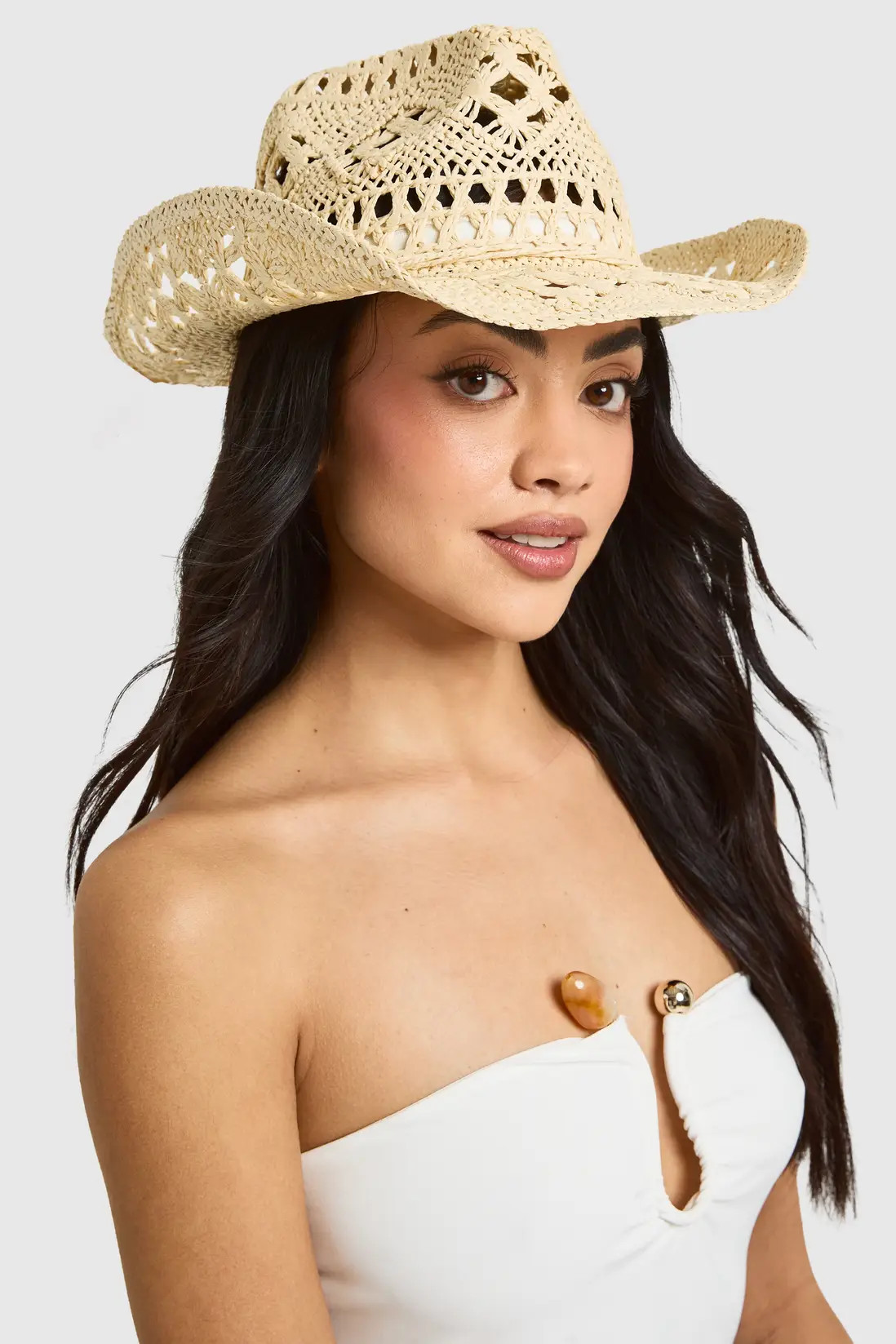 Natural Plain Straw Cowboy Hat | Boohoo | Boohoo.com (UK & IE)