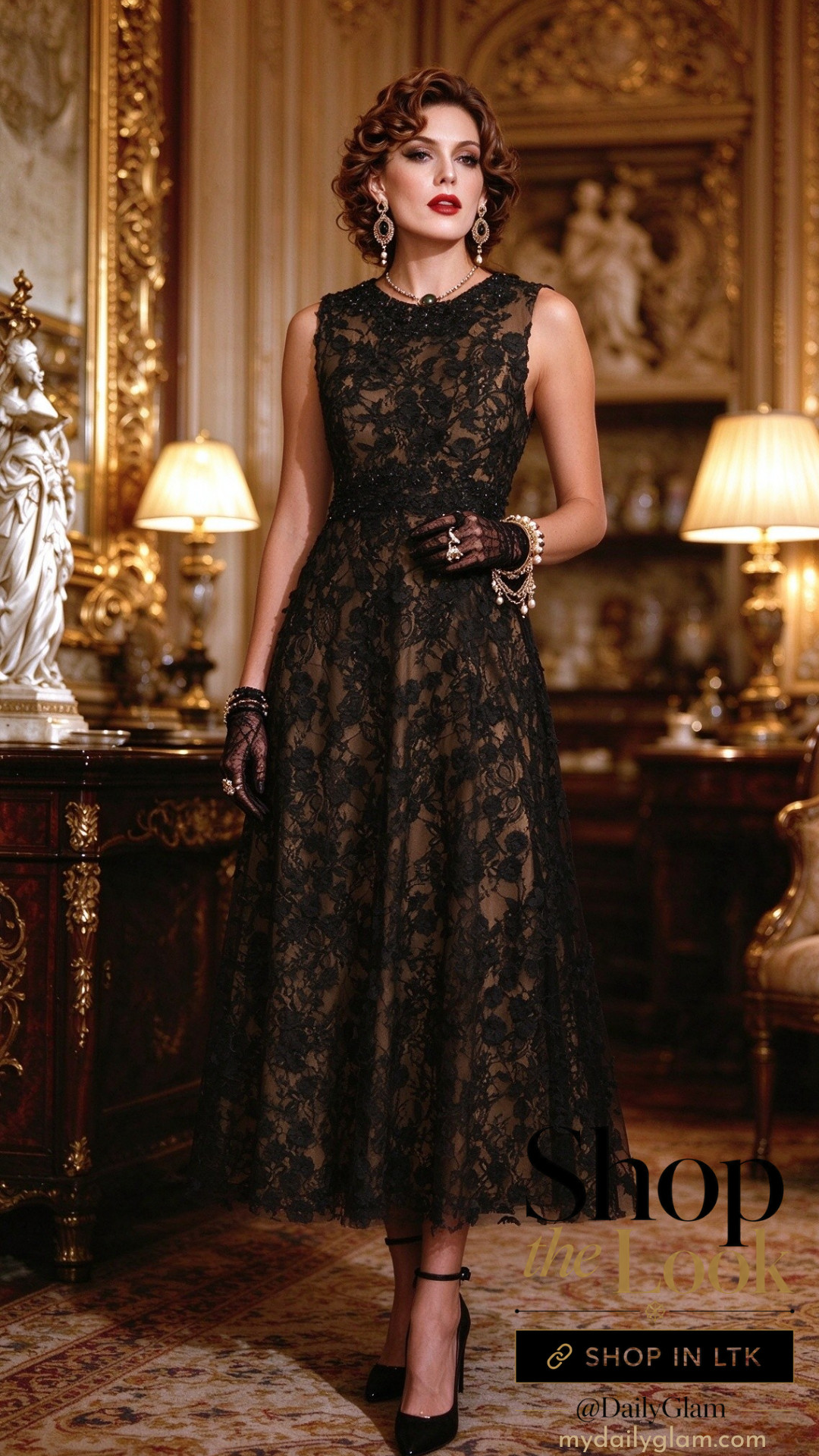 Girls, timeless lace never goes out of style ❤️
This sophisticated midi lace gown checks every box for formal evenings. Delicate black floral lace over nude lining, elegant midi length, paired with vintage‑inspired gloves and statement jewelry. Perfect for galas, dinner parties & special occasions, effortlessly bringing old‑world luxury to your look.



#BlackLaceDress #VintageEveningDress #FormalMidiDress #OldMoneyStyle #GalaOutfit #LuxuryCouture #SpecialOccasionDress #ElegantWardrobe #LaceGown #EveningWear 

 #LTKootd #LTKOver40 #LTKWedding