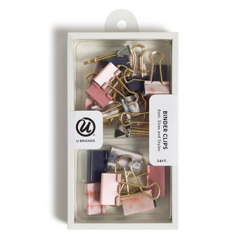 U Brands 24ct Medium and Mini Binder Clips - Soft Dye | Target