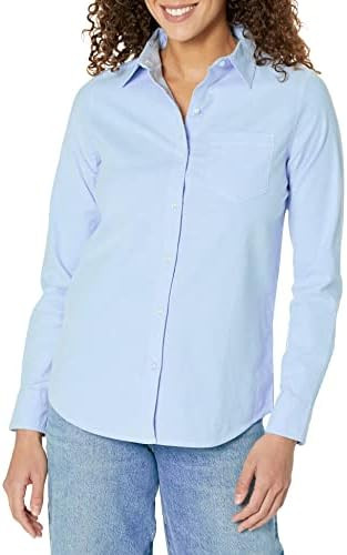 Amazon Essentials Women's Long Sleeve Button Down Stretch Oxford Shirt (Available in Plus Size) | Amazon (US)