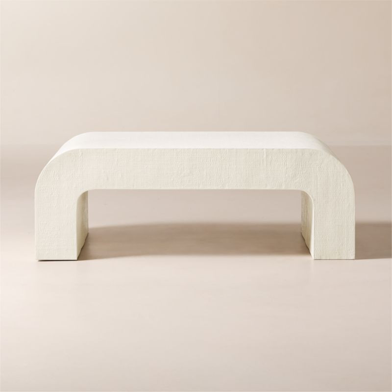Crescent 46" Square Ivory Resin Coffee Table | CB2 | CB2