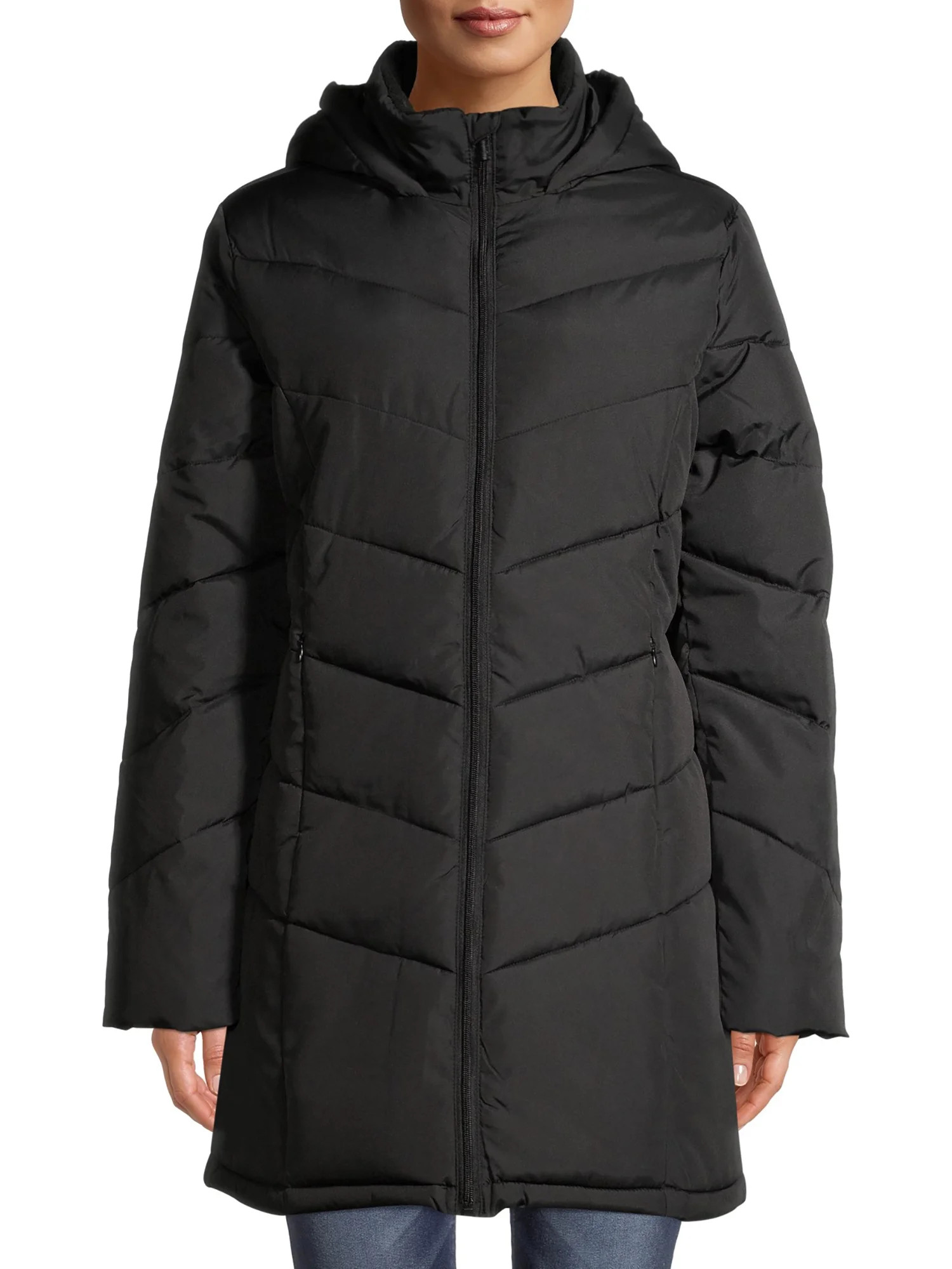 Big Chill Women's Chevron Quilted Puffer Coat - Walmart.com | Walmart (US)