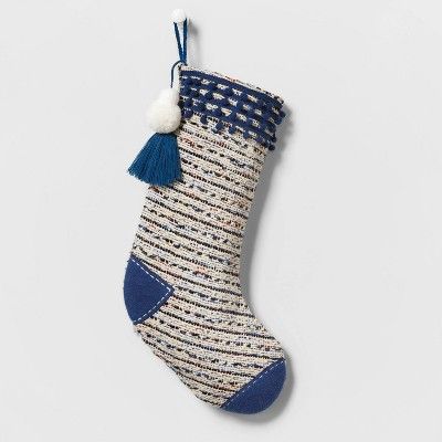 Speckled Woven Christmas Stocking Blue/White - Wondershop™ | Target