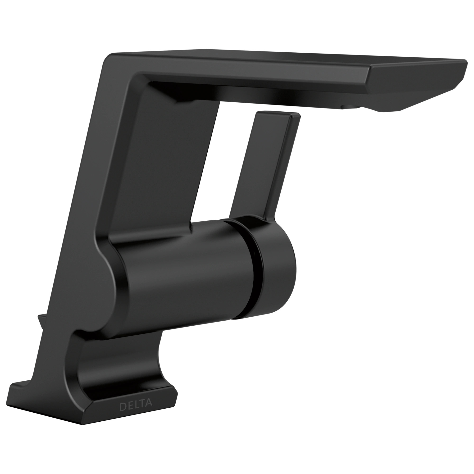 Delta Pivotal Matte Black 4-in centerset 1-handle WaterSense Low-arc Residential Handle Bathroom Sink Faucet with Drain one_size | 599-BLMPU-DST | Lowe's